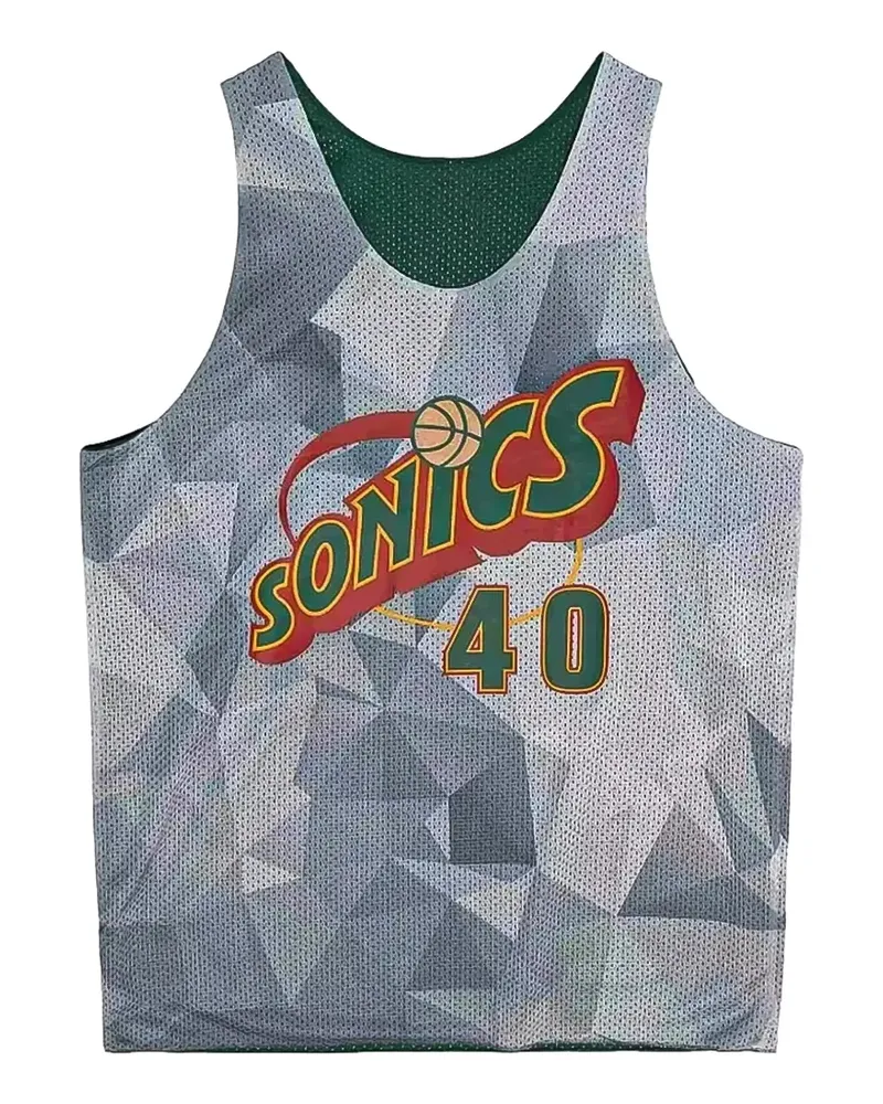 Mitchell & Ness Wendbare Mesh-Weste - Grün Grün