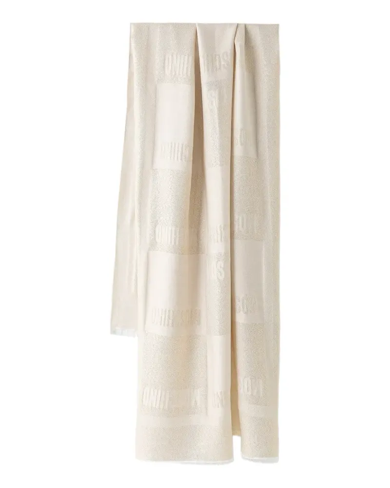 Moschino Jacquard-Schal mit Logo - Nude Nude