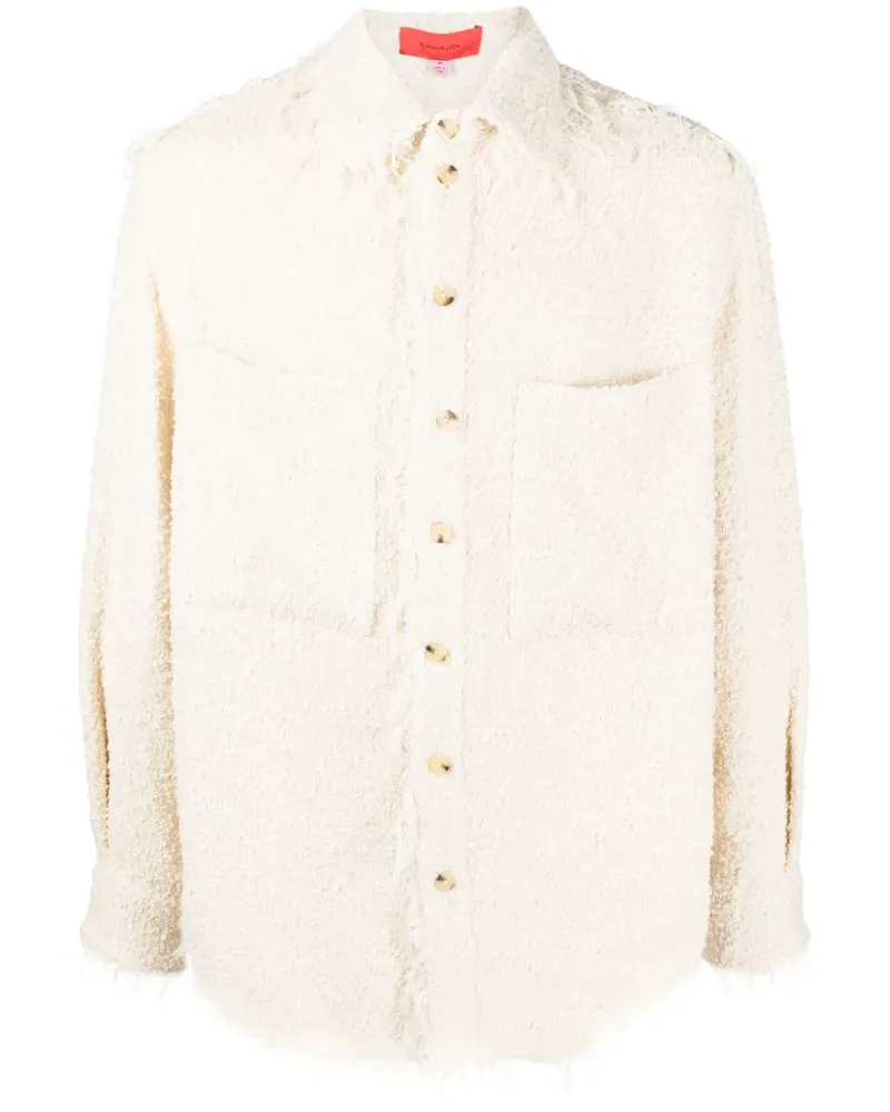 Eckhaus Latta Boucle-Jacke mit Knopfleiste - Nude Nude