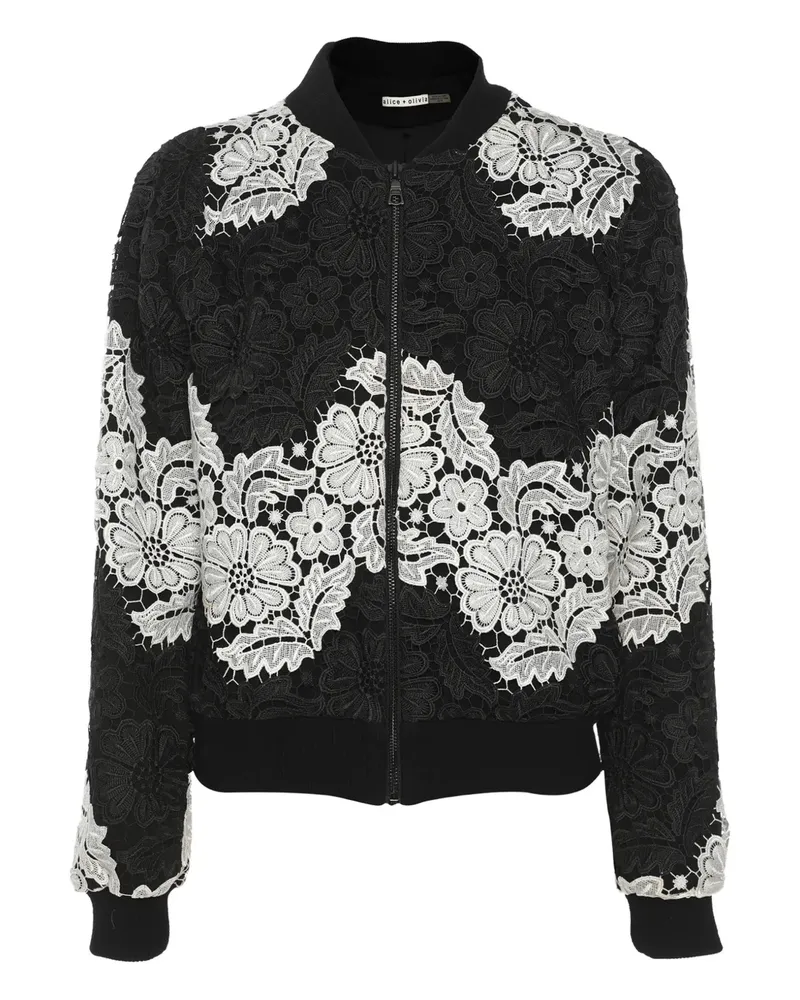 Alice + Olivia Florale Spitzenjacke - Schwarz Schwarz