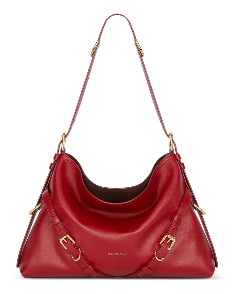 Givenchy Mittelgroße Voyou Tasche aus glänzendem Leder - Rot Rot
