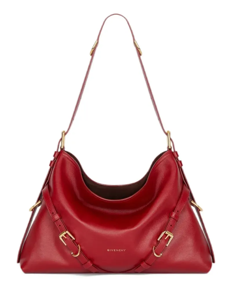 Givenchy Mittelgroße Voyou Tasche aus glänzendem Leder - Rot Rot