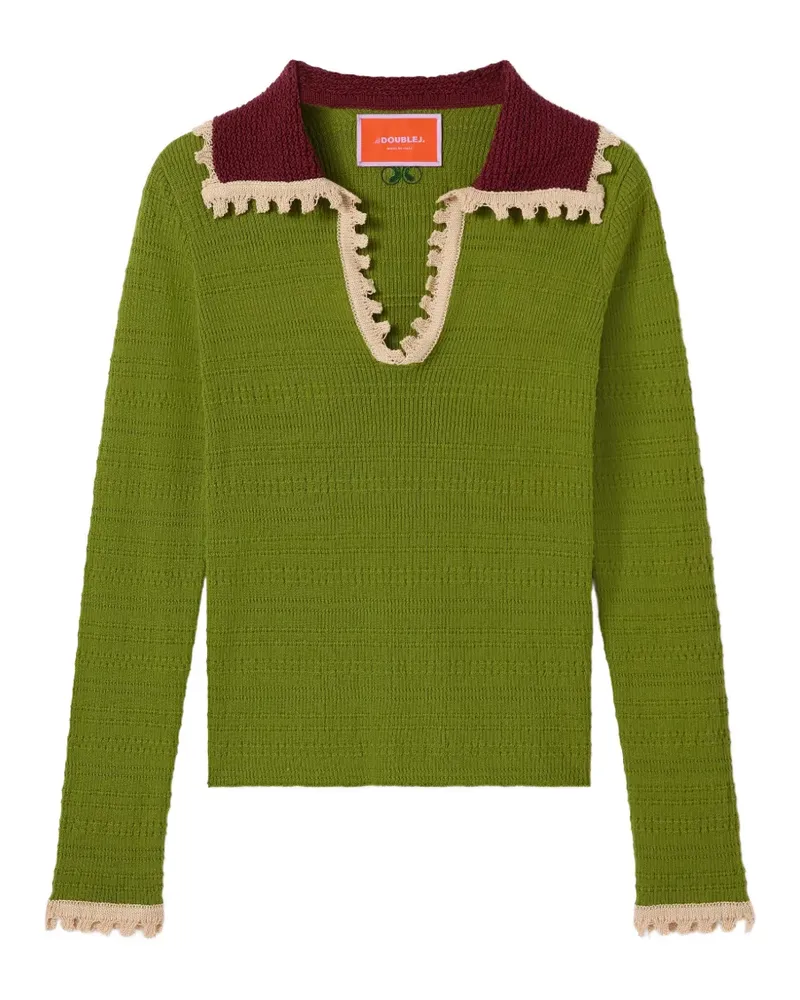 La DoubleJ Pullover mit Polokragen - Grün Grün