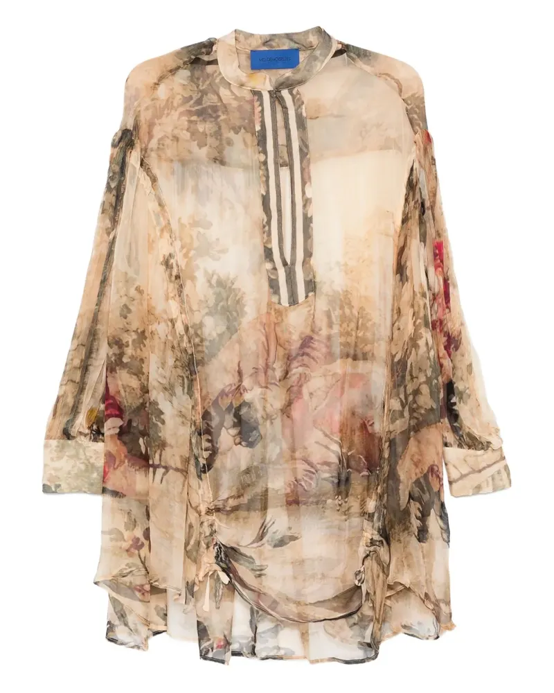 Mes Demoiselles printed top - Nude Nude