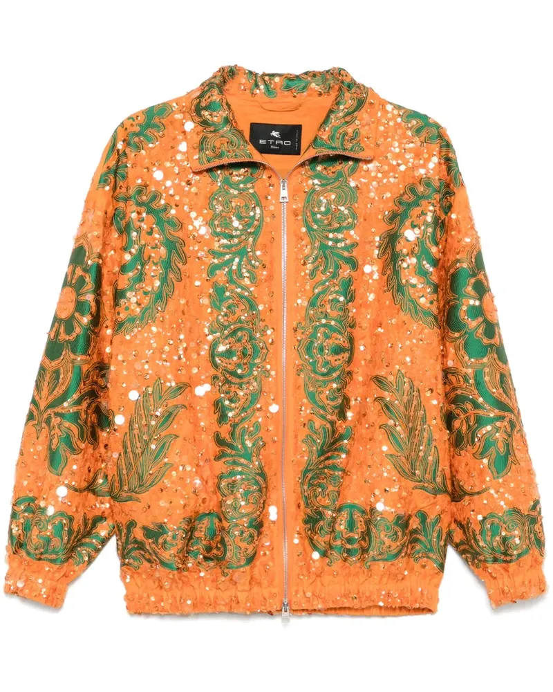 Etro Bomberjacke mit Pailletten - Orange Orange