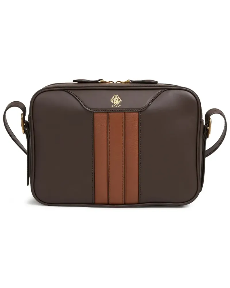 Bally logo-detail leather shoulder bag - Braun Braun