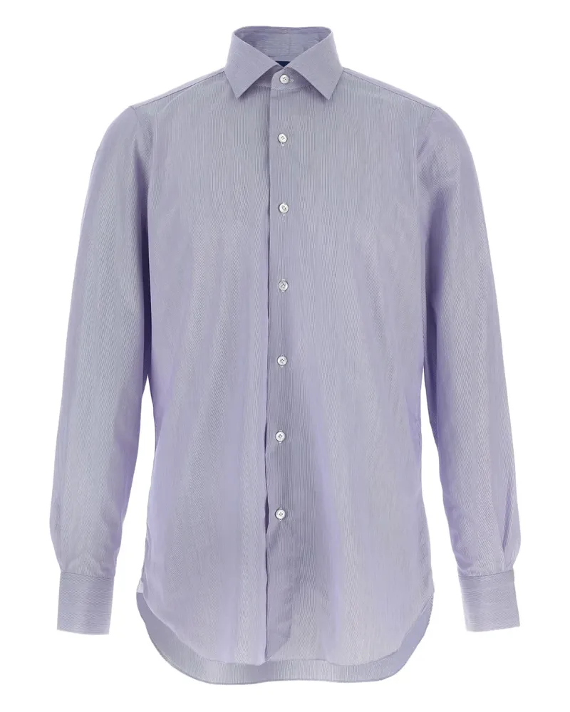 Finamore 1925 Gestreiftes Napoli Hemd - Violett Violett