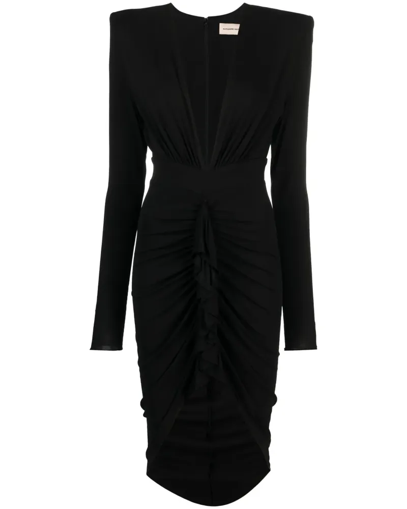 Alexandre Vauthier Gerafftes Midikleid - Schwarz Schwarz