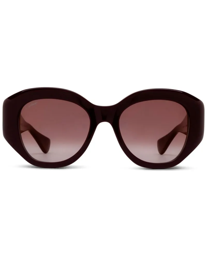 Cartier Sonnenbrille mit ovalem Gestell - Rot Rot