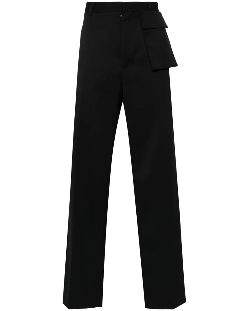 Maison Margiela Gerade Hose mit Logo-Stickerei - Schwarz Schwarz