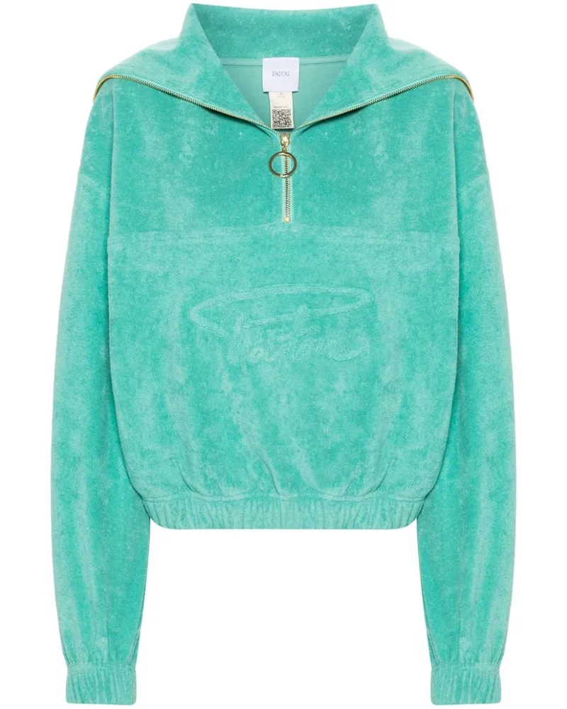 Patou Frottee-Hoodie mit Reißverschluss - Grün Grün