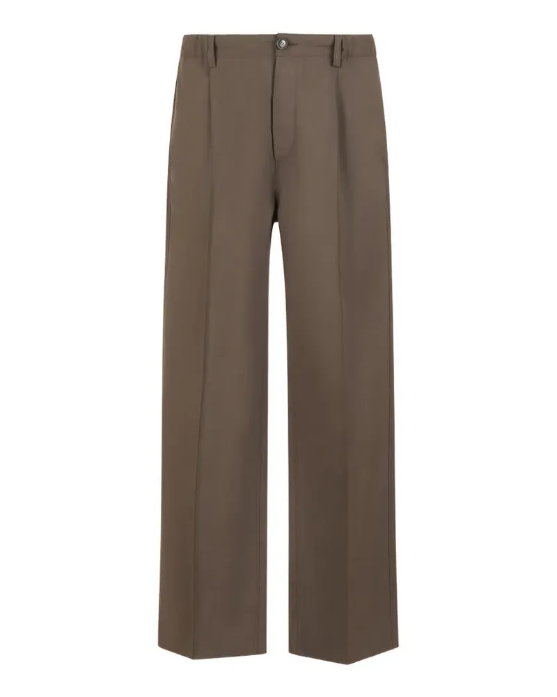 Marni Wide-Leg-Hose mit Bundfalten - Braun Braun