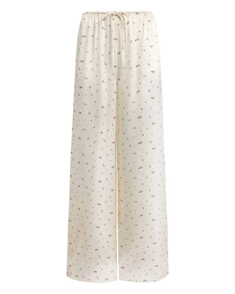 12 STOREEZ Pyjama-Hose mit Blumen-Print - Weiß Weiß