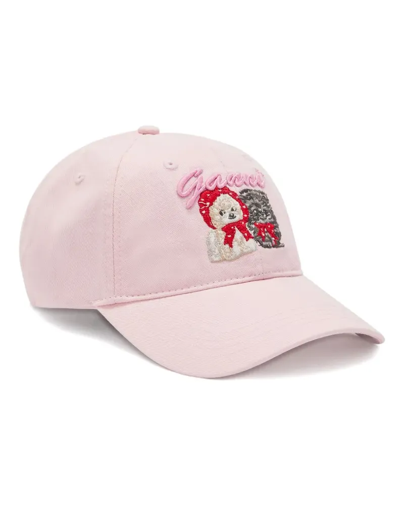 Ganni Baseballkappe mit Bär-Stickerei - Rosa Rosa