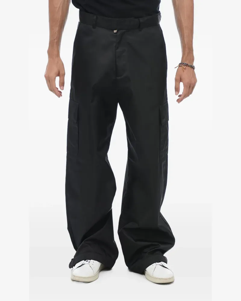 OFF-WHITE logo-embroidered cargo trousers - Schwarz Schwarz