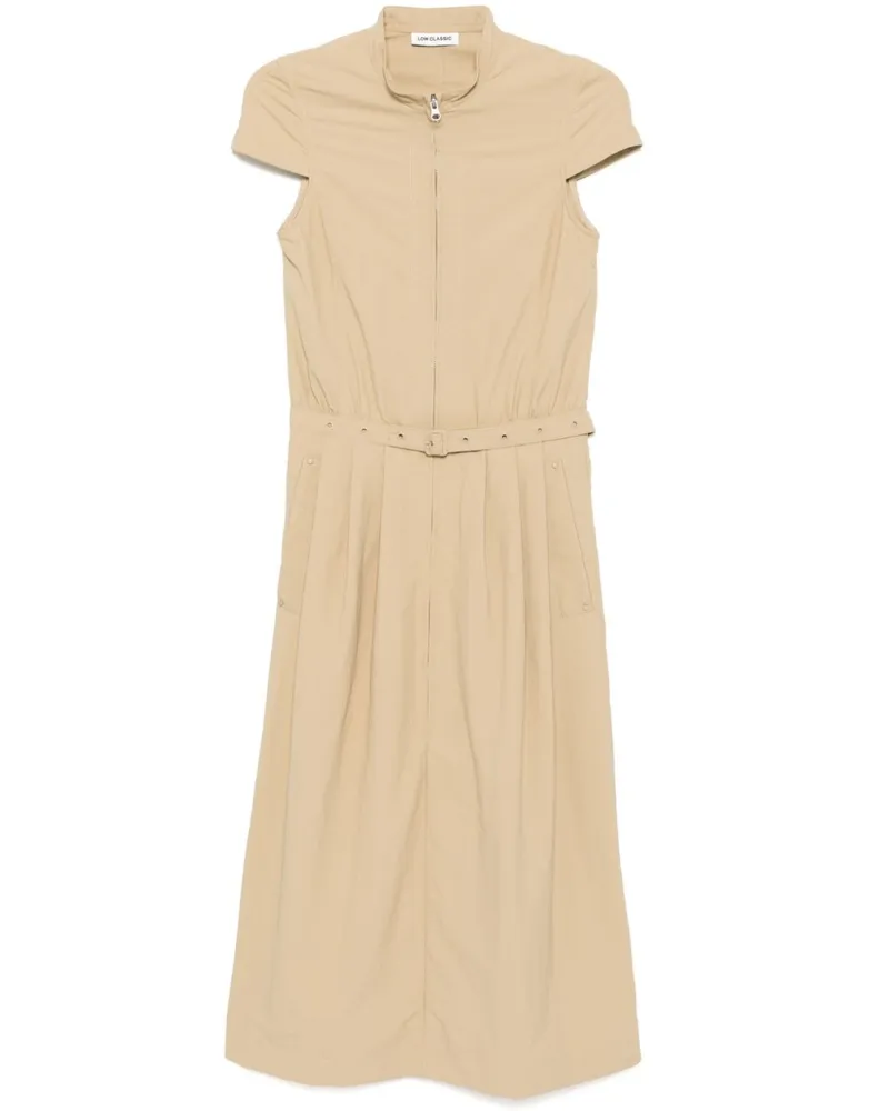 LOW CLASSIC Stehkragen-Kleid aus recyceltem Nylon - Gelb Gelb