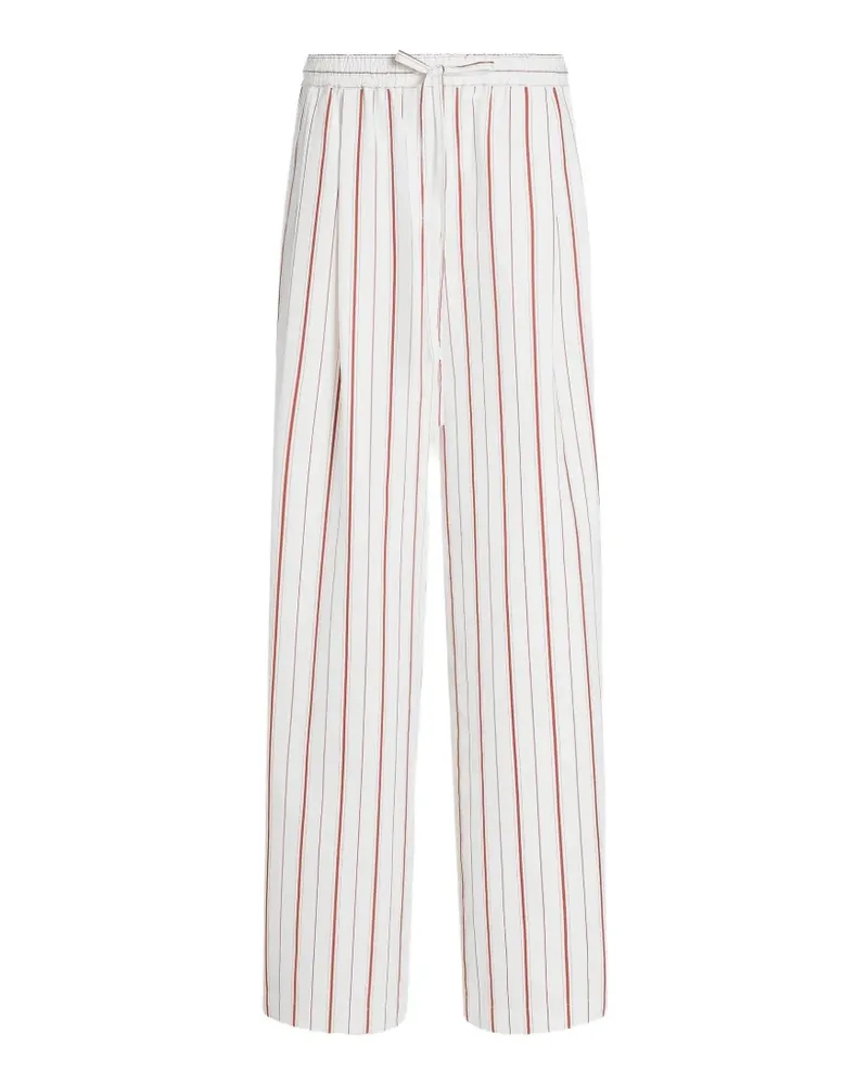 Dolce & Gabbana Gestreifte Popeline-Hose - Weiß Weiß