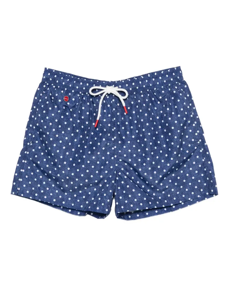 Kiton Badeshorts mit Polka Dots - Blau Blau