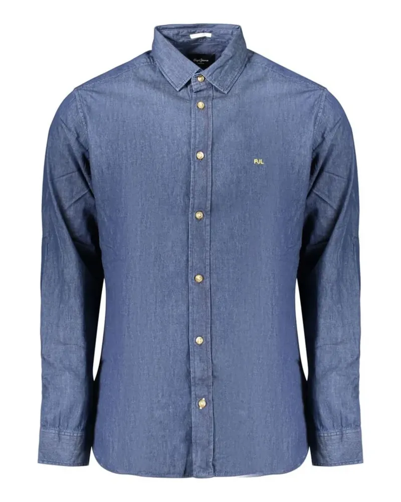 Pepe Jeans Jeanshemd mit Logo-Stickerei - Blau Blau