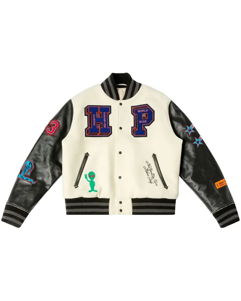 Heron Preston Bomberjacke mit College-Patch - Nude Nude