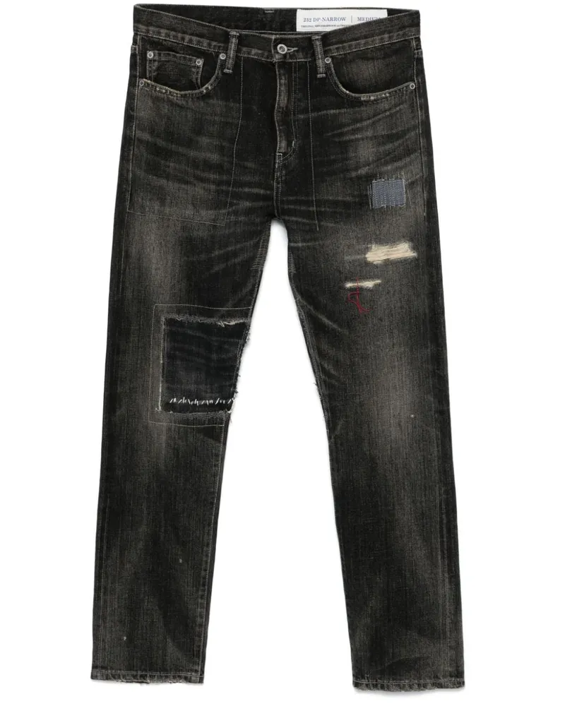 Neighborhood Jeans in Distressed-Optik Schwarz