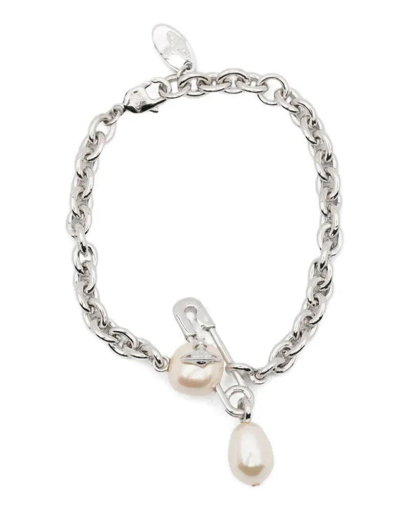 Vivienne Westwood safety-pin-detail bracelet - Silber Silber