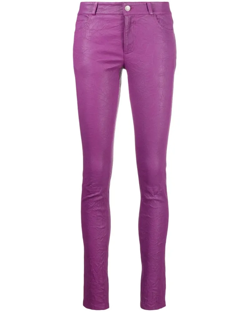 Zadig & Voltaire Phlame Lederhose mit Knitteroptik - Violett Violett