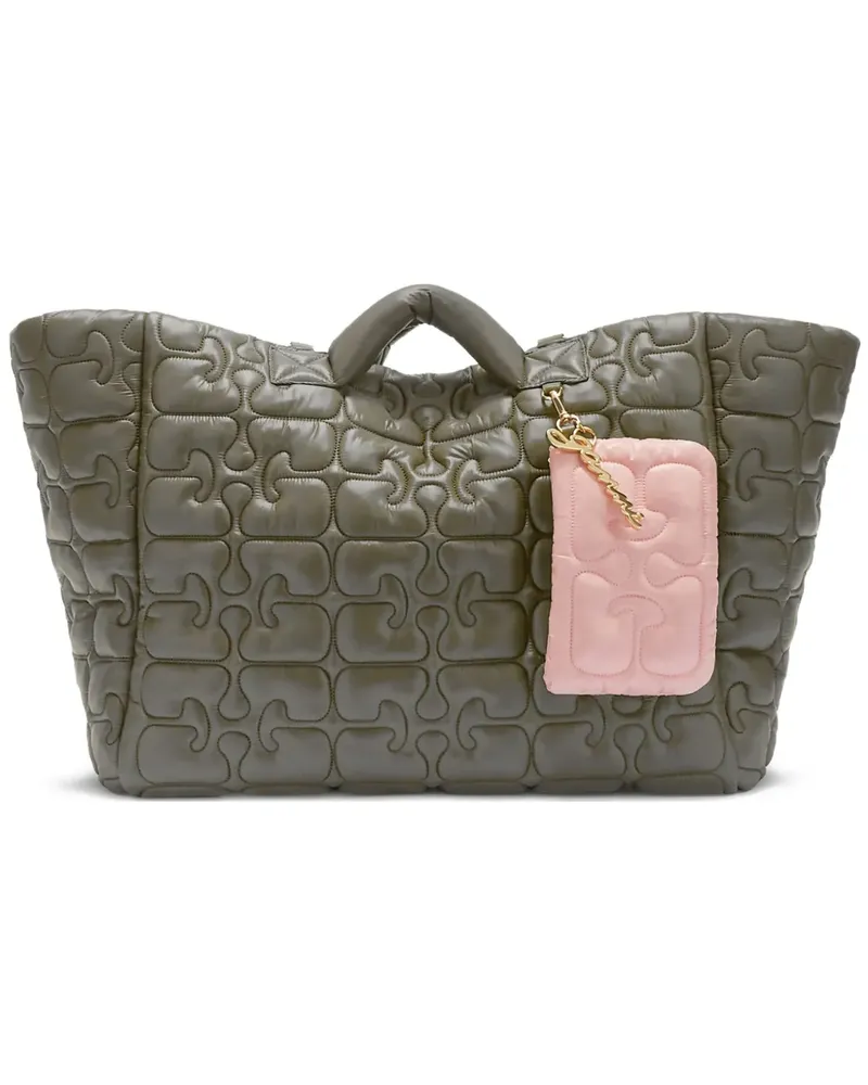 Ganni Gesteppte Handtasche - Grün Grün