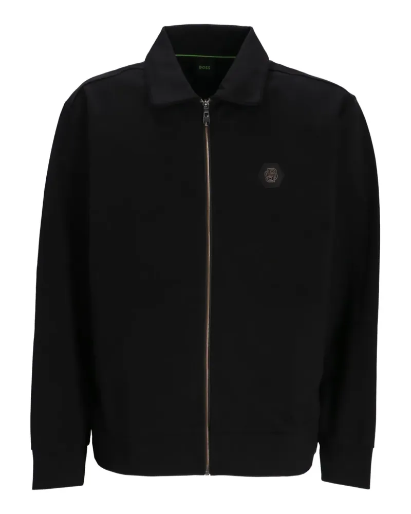 HUGO BOSS Sweatshirtjacke mit Doppel-D-Monogramm - Schwarz Schwarz