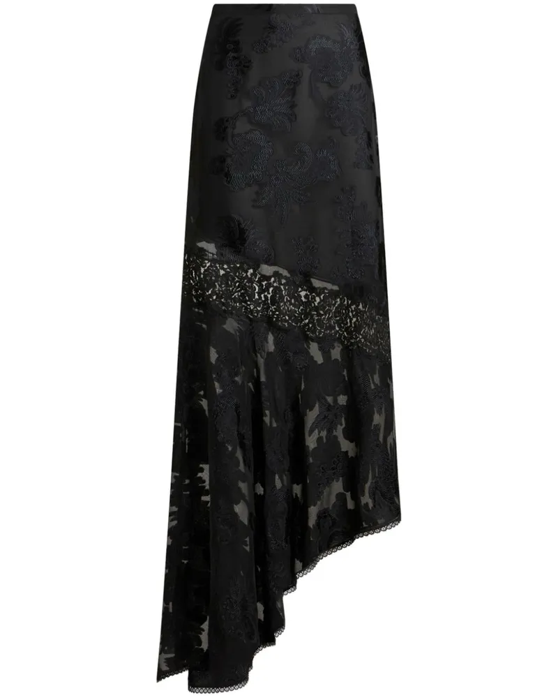 Etro Chiffon-Maxirock mit Fil Coupé - Schwarz Schwarz