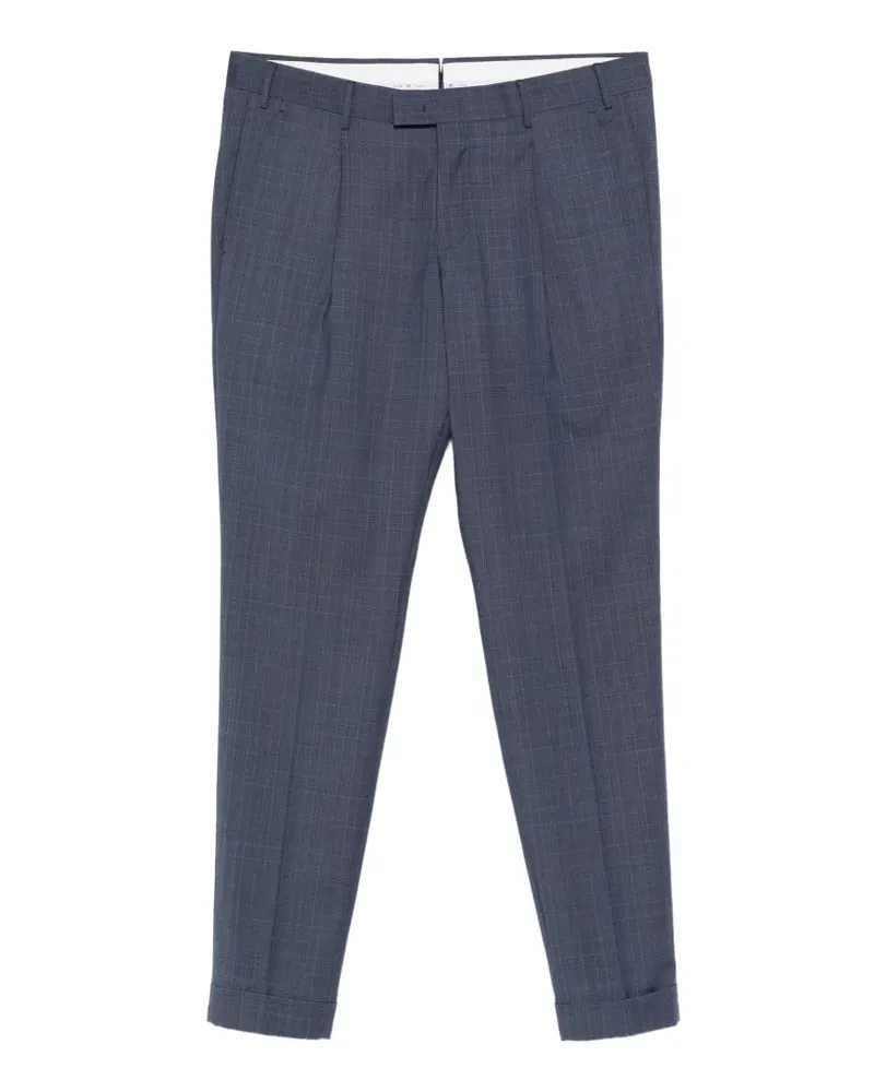 PT TORINO check-pattern pleated trousers - Blau Blau