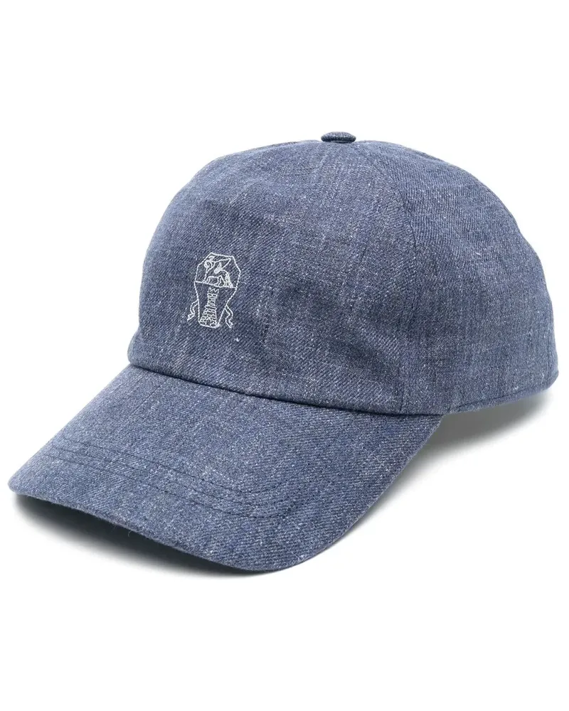 Brunello Cucinelli Baseballkappe mit Logo-Stickerei - Blau Blau