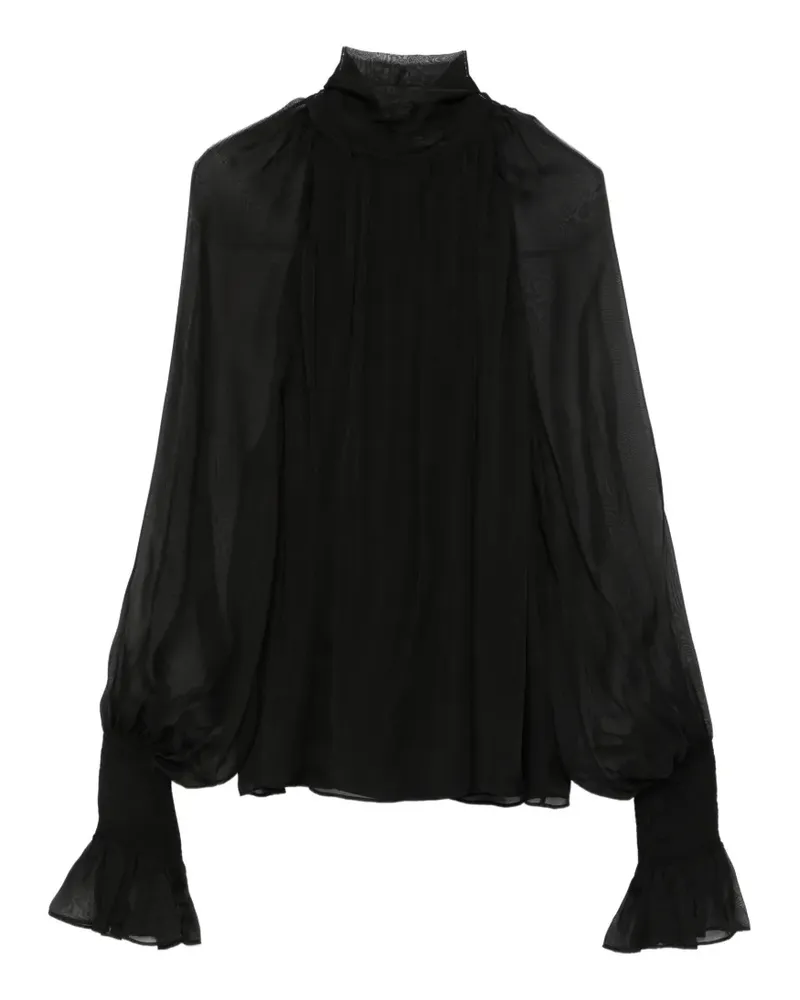 Temperley London Quintette Bluse mit gesmokten Bündchen - Schwarz Schwarz