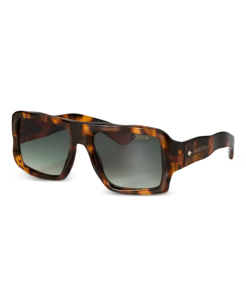 Seletti x Okia Kansas Sonnenbrille in Schildpattoptik - Braun Braun