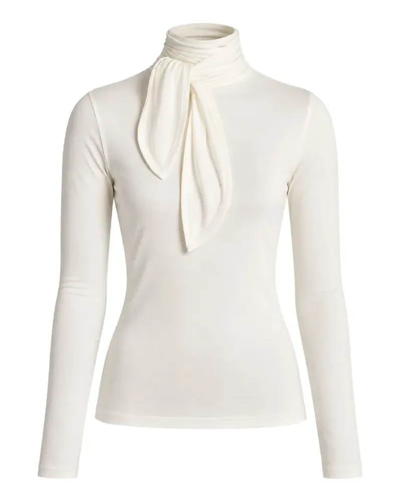 Vince Langärmeliger Pullover mit Bindekragen - Weiß Weiß