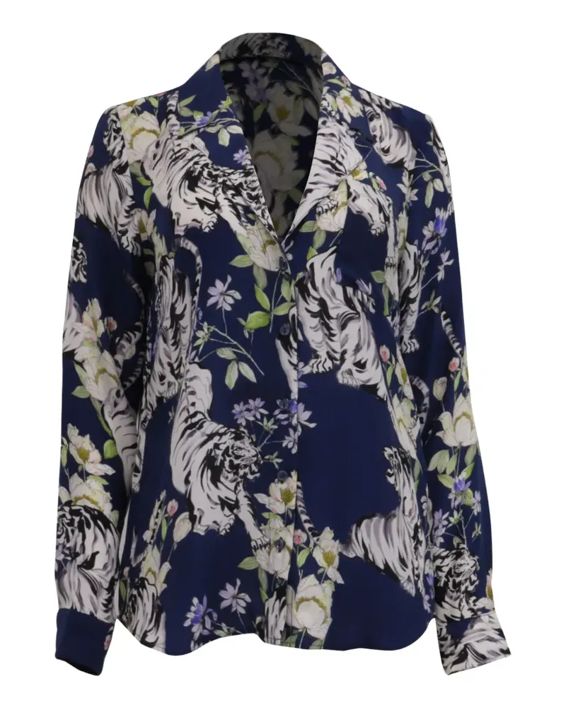 Anine Bing 2020s Blair Hemd mit Tiger-Print - Blau Blau