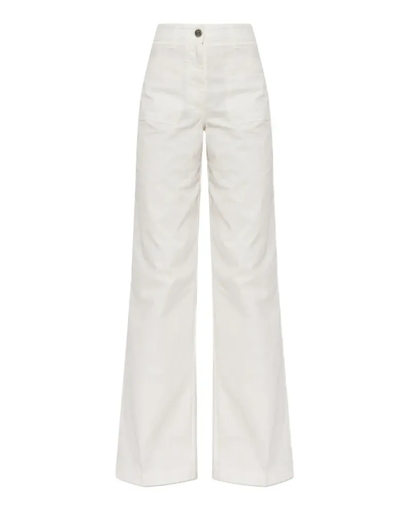 Etro herringbone-weave logo-patch jeans - Weiß Weiß