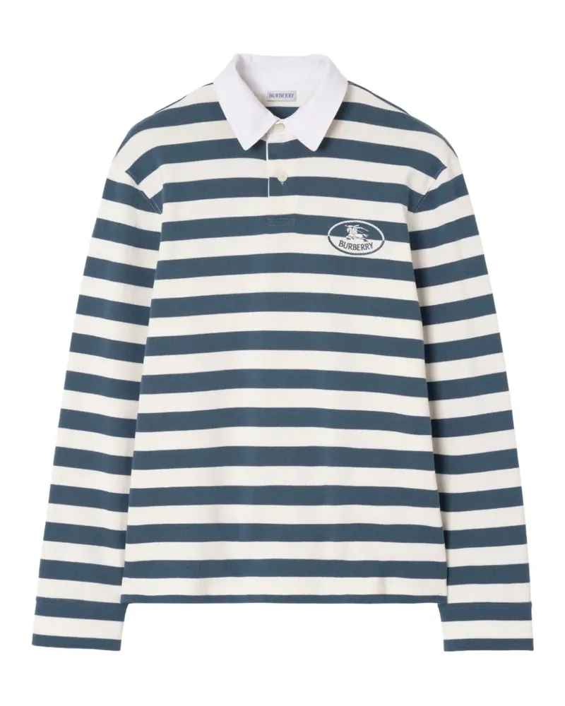 Burberry Knight Stamp Rugby-Shirt aus Baumwolle - Blau Blau