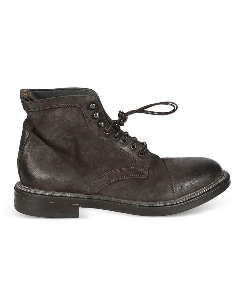Moma Schnürstiefel im Used-Look - Braun Braun