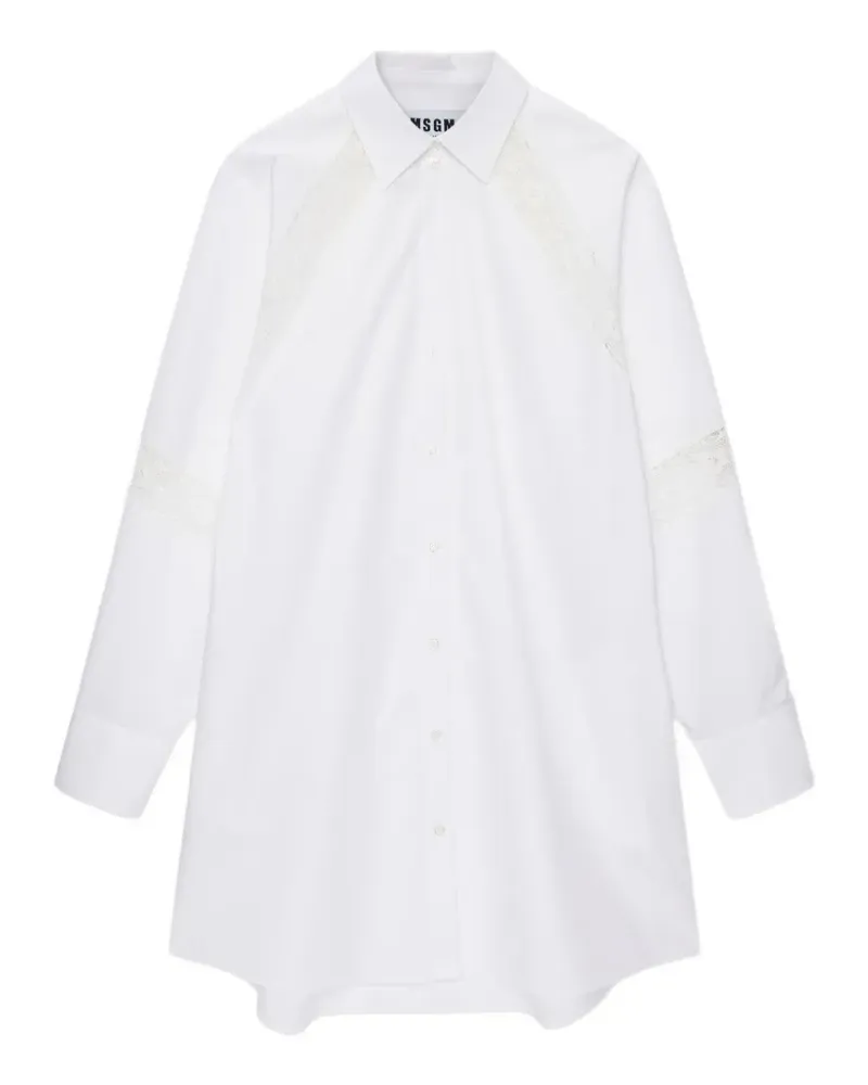 MSGM Minikleid mit Spitzendetail - Weiß Weiß