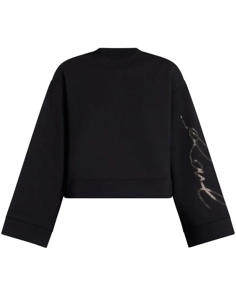 Karl Lagerfeld Sweatshirt mit Logo-Stickerei - Schwarz Schwarz