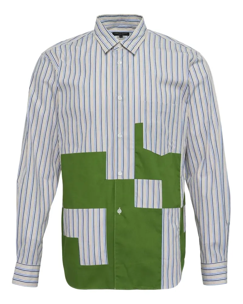 Comme des Garçons Gestreiftes Hemd im Patchwork-Look - Blau Blau