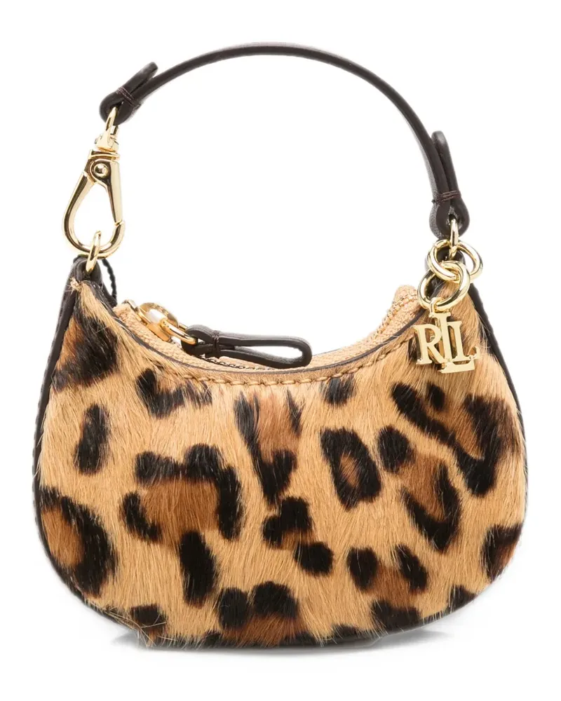 Ralph Lauren leopard-print logo-charm keyring - Braun Braun