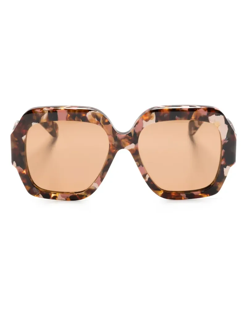 Chloé Sonnenbrille mit eckigem Gestell - Braun Braun