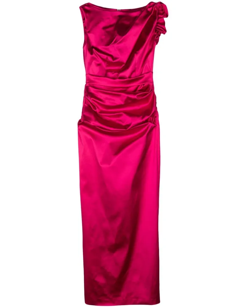 Talbot Runhof Gerüschtes Abendkleid mit Duchesse-Satin - Rosa Rosa