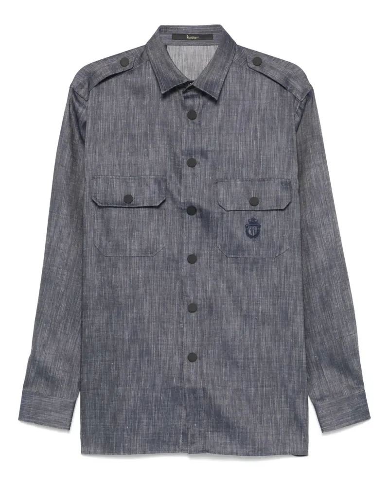 Billionaire Hemdjacke mit Logo-Stickerei - Blau Blau