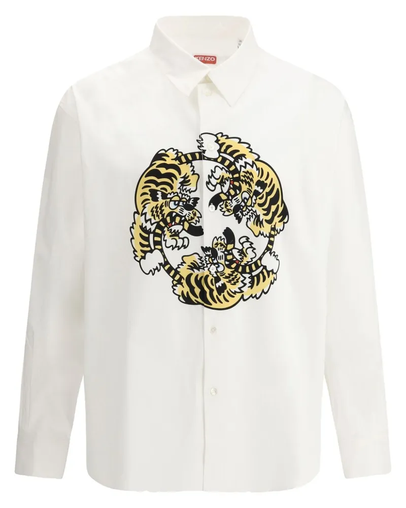 Kenzo Hemd mit Tiger-Print - Weiß Weiß