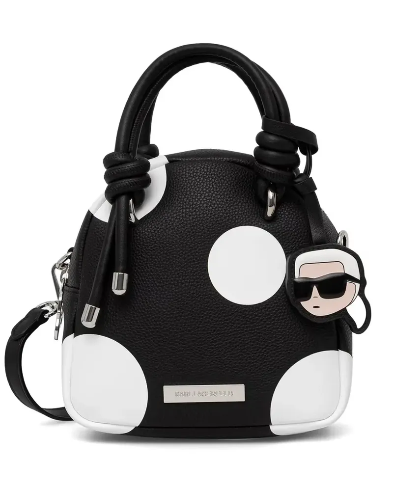 Karl Lagerfeld Ikon Tote Bag mit Polka Dots - Schwarz Schwarz
