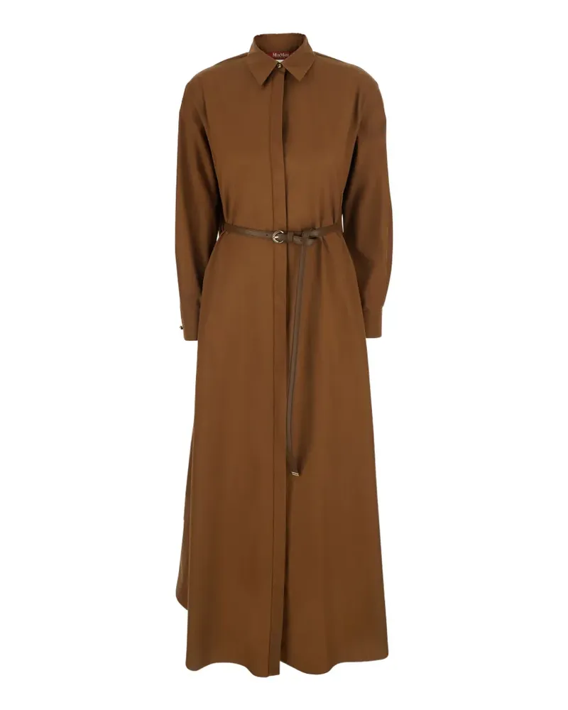 Max Mara Tlecito belted tiered shirt midi dress - Braun Braun