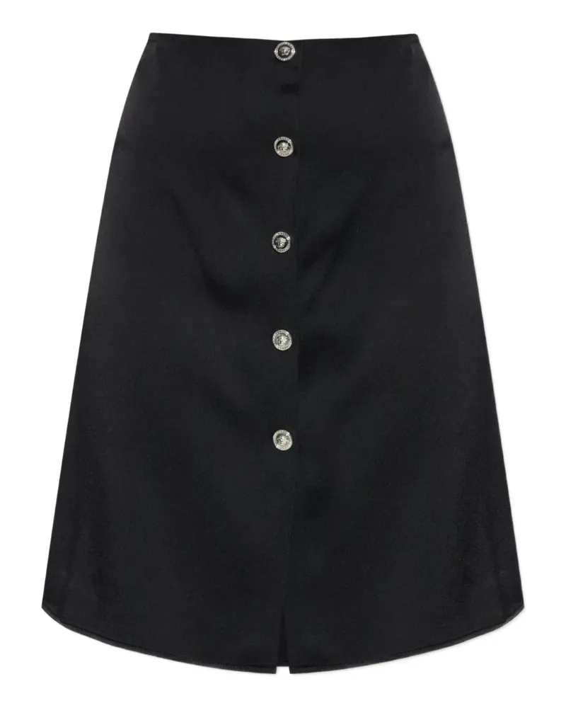 Versace Ausgefranster Midirock - Schwarz Schwarz